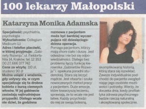 Dr Katarzyna Adamska na Liście 100 lekarzy Małopolski godnych polecenia dr adamska GK 11 300x224 Dr Katarzyna Adamska na Liście 100 lekarzy Małopolski godnych polecenia